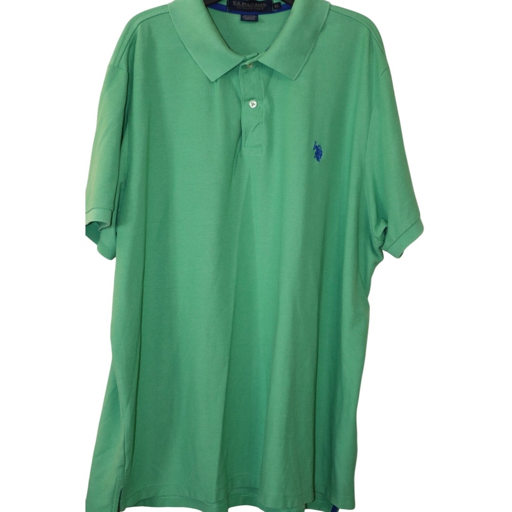U.S. Polo Assn. Mens Size XL Short Sleeve Polo Shirt Emerald‎ Green